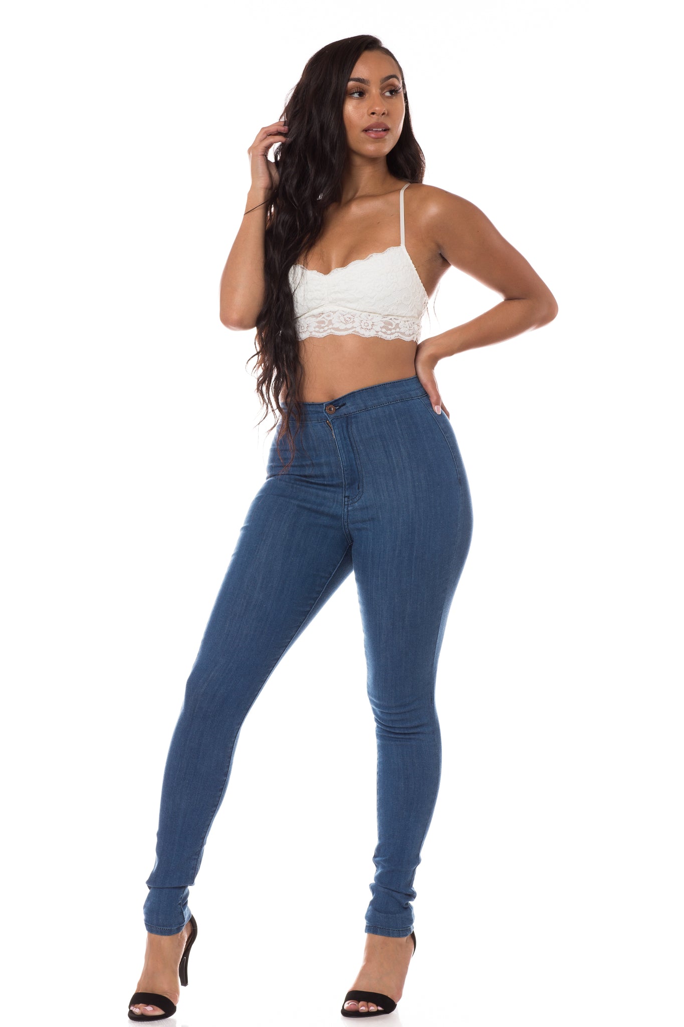 Buy Women Safari Green Stretchable Twill Skinny Jeans Online at Sassafras